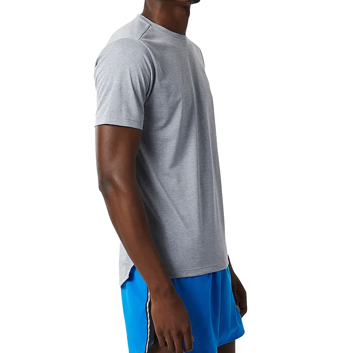 New Balance Camiseta MT21262-AG M IMPACT RUN Cinza Claro Mescla Poliester -2-
